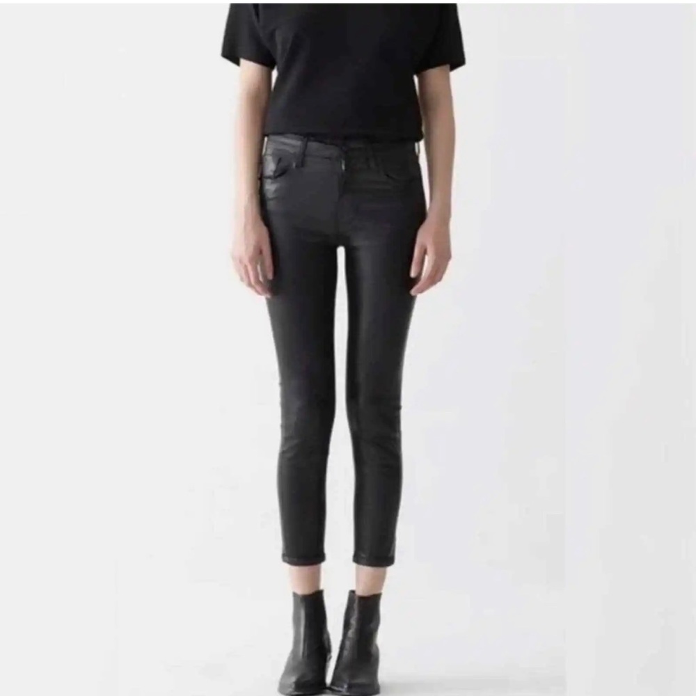 AGOLDE Sophie Coated Jeans in Black Leatherette